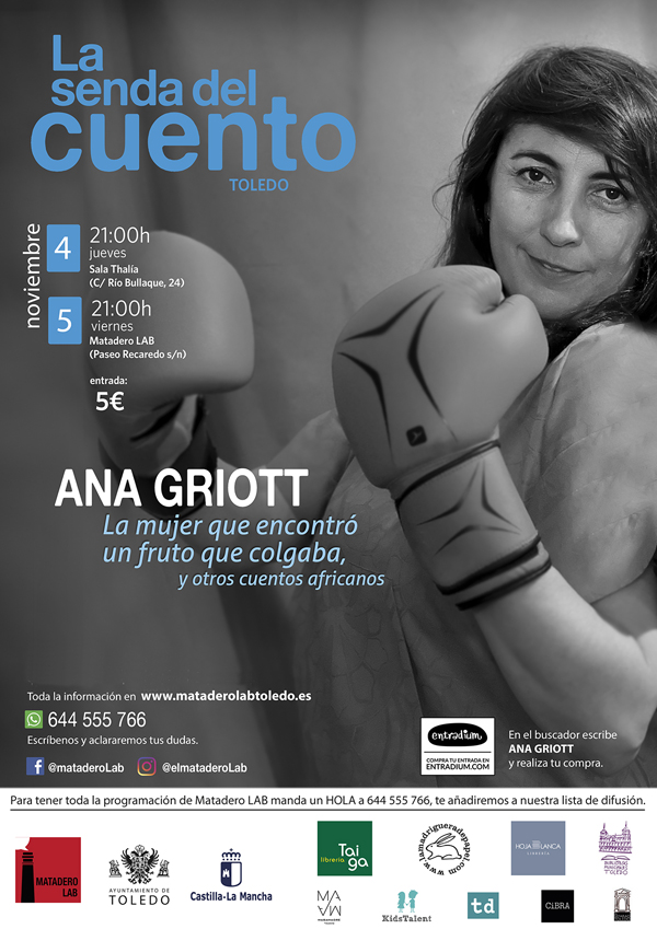 Cuentos para público joven y adulto con ANA GRIOTT: “La mujer que encontró un fruto que colgaba y otros cuentos africanos"