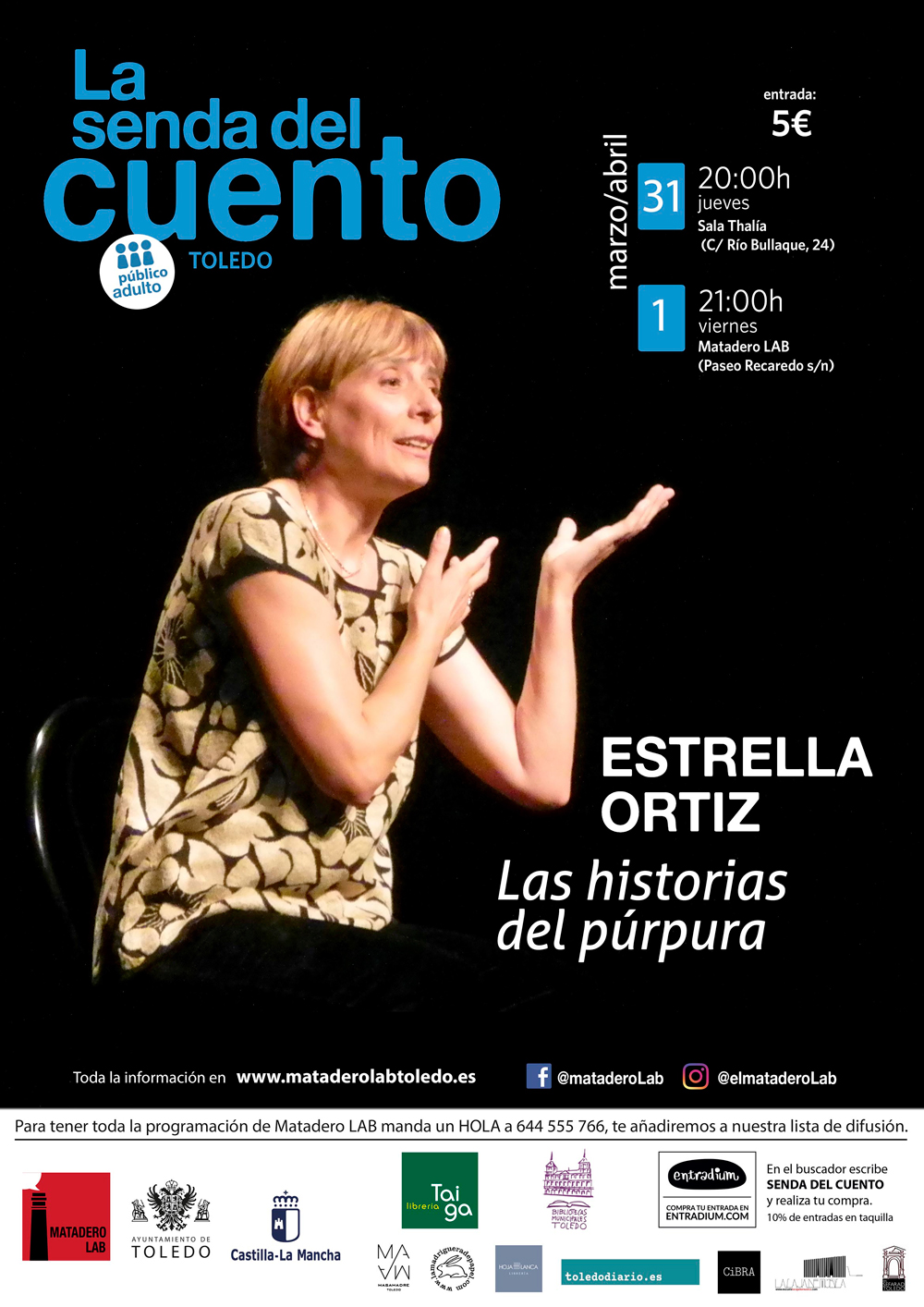 Cuentos para público joven y adulto con Estrella Ortiz, " LAS HISTORIAS DEL PÚRPURA"